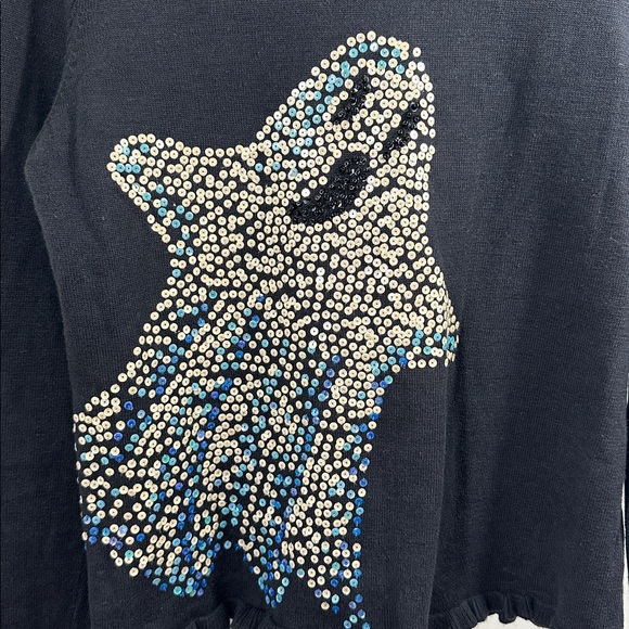 Michael Simon Black Sequin Ghost Top women’s - Picture 2 of 6